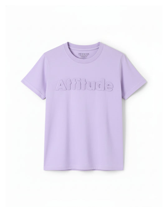 Typographic Printed Purple Half-Sleeve T-Shirt