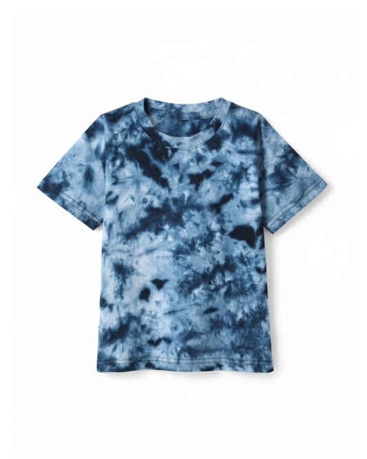 Boys' Trendy Blue Tie-Dye T-Shirt