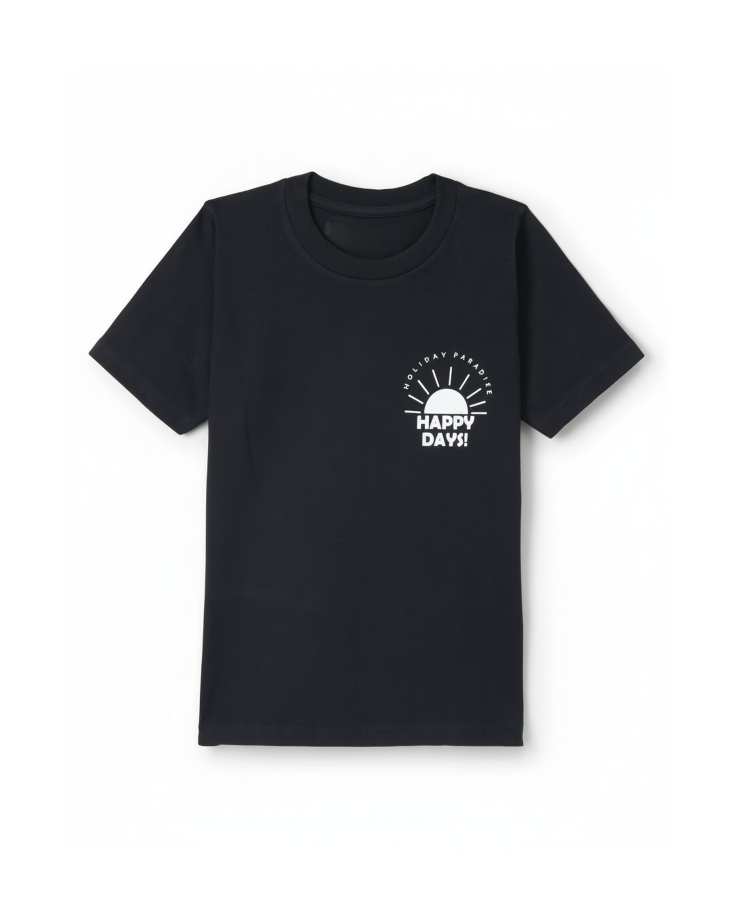 Typographic Printed Cotton Half Sleeves Black T-Shirt