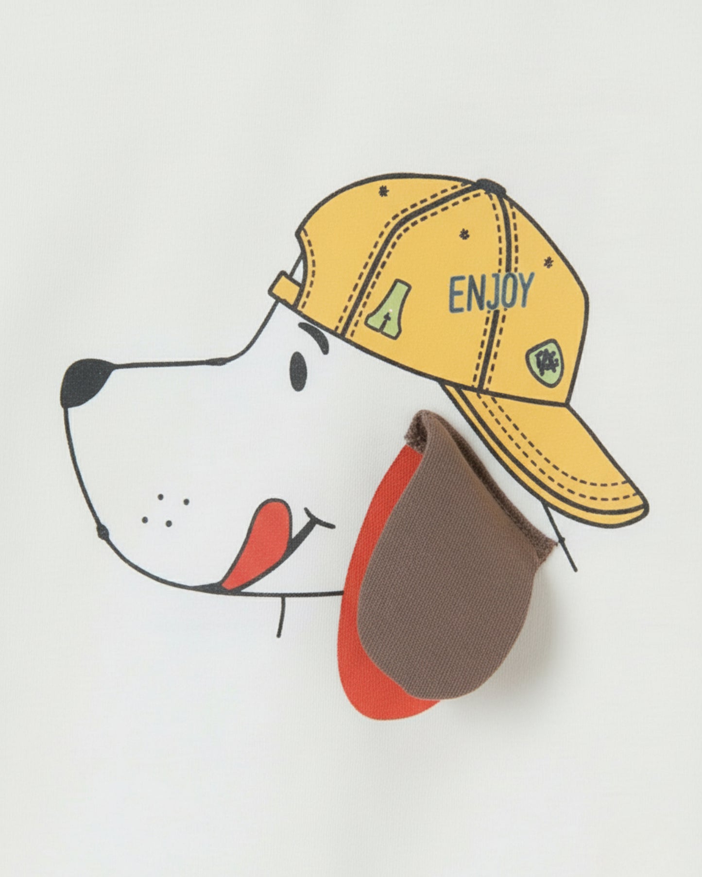 Puppy Printed Premium Cotton Half Sleeves White T-Shirt for Boys