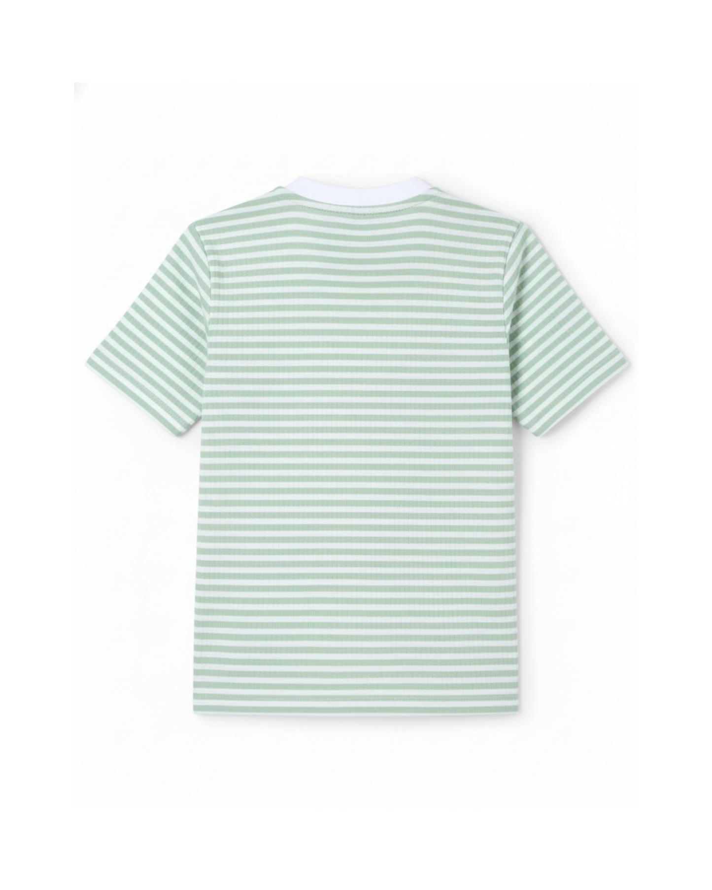 Cool Stripes Green & White Premium Cotton T-Shirt for Boys