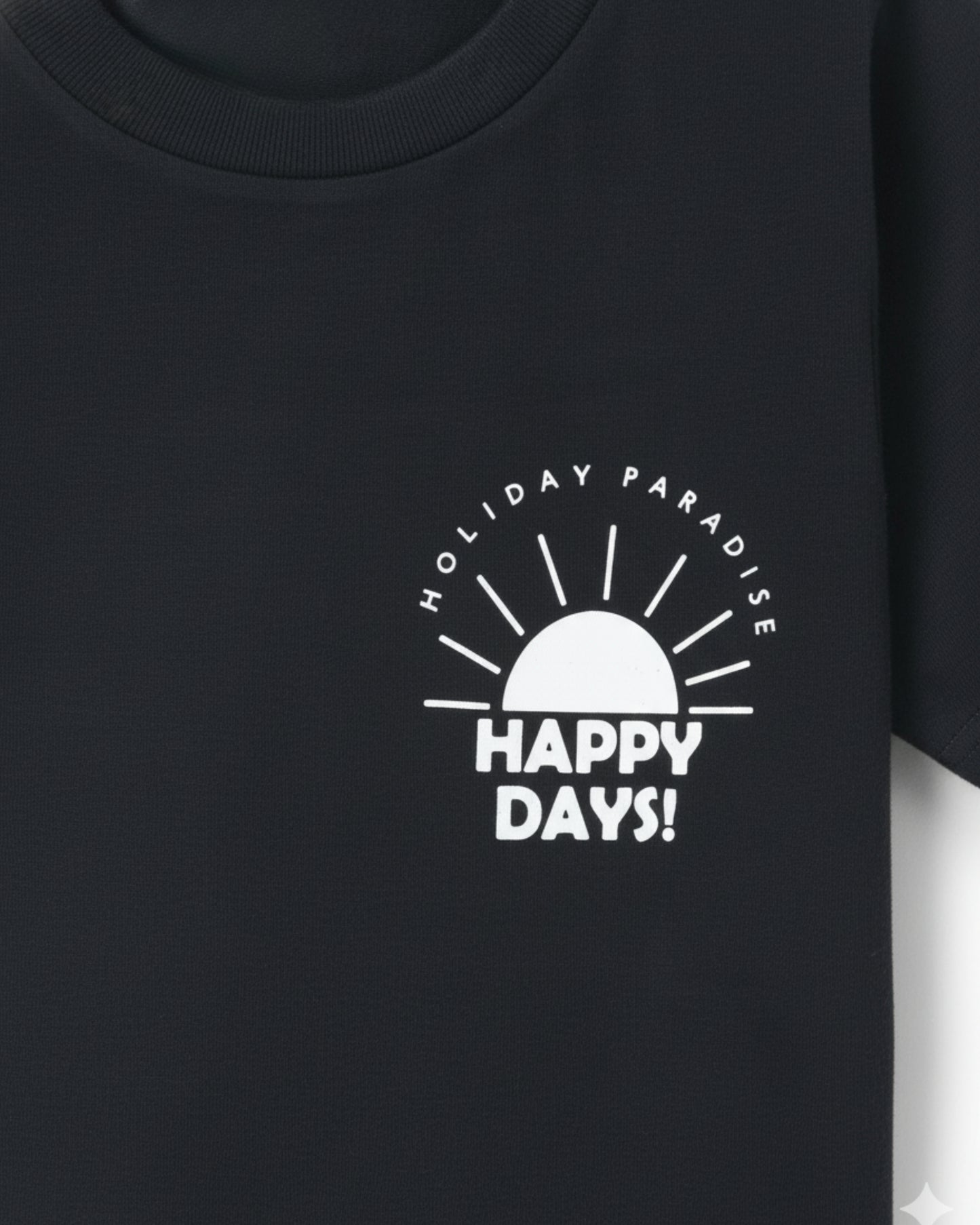 Typographic Printed Cotton Half Sleeves Black T-Shirt