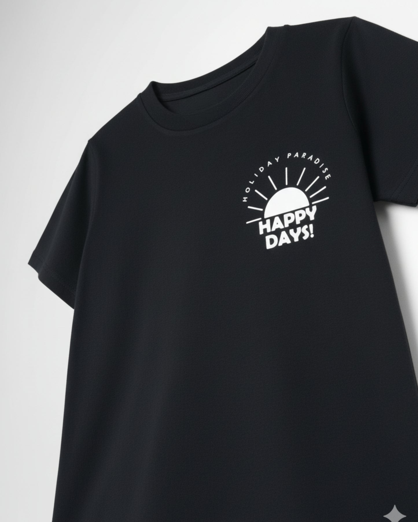 Typographic Printed Cotton Half Sleeves Black T-Shirt